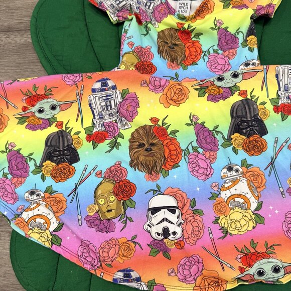 Star Wars Themed Rainbow Dress For Girls Size 5/6 By Wild Rich Kids - Picture 4 of 4